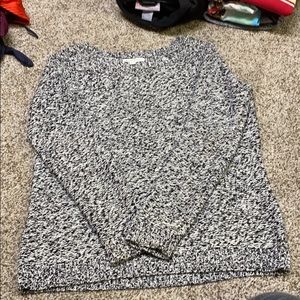 BLACK AND WHITE FUZZY SWEATER STUDIO WORKS